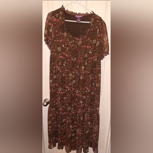 Taillissime Brown Sheer Long Dress 14W